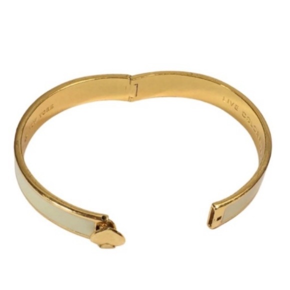 KATE SPADE • Ivory Cream Live Colorfully Spade Bangle Bracelet - Picture 3 of 6